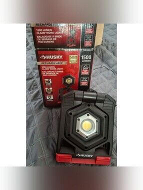 NIB Husky 1500-Lumen Rechargeable LED Clamp Work Light
